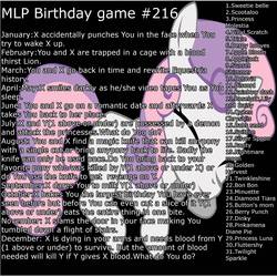 Size: 2000x2000 | Tagged: safe, g4, birthday game, exploitable meme, implied applejack, implied discord, implied fluttershy, implied nightmare moon, implied oc:cream heart, implied pinkamena diane pie, implied pinkie pie, implied queen chrysalis, implied rainbow dash, implied rarity, implied sunset shimmer, implied sweetie belle, implied trixie, implied twilight sparkle, meme