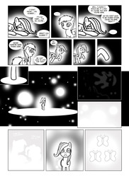 Size: 1700x2338 | Tagged: safe, artist:crydius, fluttershy, pinkie pie, rainbow dash, twilight sparkle, g4, comic, monochrome