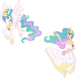 Size: 2098x2138 | Tagged: safe, artist:trinityinyang, princess celestia, human, g4, delicious flat chest, flatchestia, human ponidox, humanized, light skin, simple background, transparent background, vector