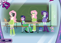 Size: 834x588 | Tagged: safe, edit, screencap, fluttershy, rarity, spike, twilight sparkle, dog, human, equestria girls, g4, american presidents, backpack, chalkboard, game, incomplete twilight strong, irl, irl human, john f. kennedy, photo, president, spike the dog, wat