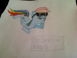 Size: 1600x1200 | Tagged: safe, rainbow dash, g4, female, glasses, solo, sunglasses, unamused