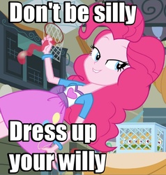 Size: 650x684 | Tagged: safe, pinkie pie, equestria girls, g4, balloon, image macro, implied condom, safe sex, sex education, the more you know