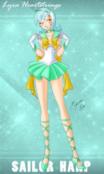 Size: 1693x2850 | Tagged: safe, artist:shinta-girl, lyra heartstrings, human, g4, crossover, female, humanized, light skin, sailor moon (series), sailor senshi, solo