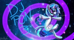 Size: 2456x1317 | Tagged: safe, artist:naaknaak, dj pon-3, vinyl scratch, g4, female, solo