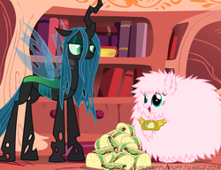 Size: 650x500 | Tagged: safe, queen chrysalis, oc, oc:fluffle puff, tumblr:ask fluffle puff, g4, element of tacos, taco