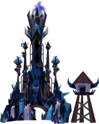 Size: 799x1000 | Tagged: safe, artist:theshadowstone, king sombra, g4, .svg available, building, crystal empire, dark crystal, dark magic, magic, no pony, simple background, transparent background, vector