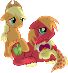 Size: 5149x5500 | Tagged: safe, artist:theshadowstone, apple bloom, applejack, big macintosh, granny smith, earth pony, pony, g4, absurd resolution, apple siblings, crying, female, filly, foal, implied death, male, mare, sad, simple background, stallion, transparent background