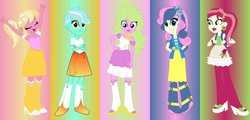 Size: 1024x492 | Tagged: safe, artist:princesslunalovesme, bon bon, daisy, flower wishes, lily, lily valley, lyra heartstrings, roseluck, sweetie drops, equestria girls, g4, equestria girls-ified, flower trio