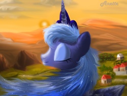 Size: 1000x750 | Tagged: safe, artist:anna-krylova, princess luna, g4, female, fluffy, s1 luna, solo