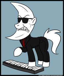 Size: 614x720 | Tagged: safe, artist:isabellaprice, keyboard, mac tonight, mcdonald's, moonman, musical instrument, ponified