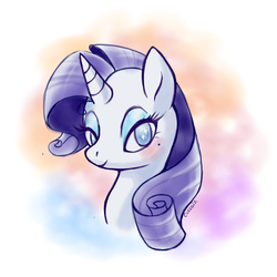 Size: 700x700 | Tagged: safe, artist:corzeir, rarity, pony, unicorn, g4, bust, eyeshadow, female, makeup, simple background, solo