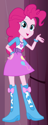 Size: 537x1390 | Tagged: safe, artist:liggliluff, pinkie pie, equestria girls, g4, boots, clothes, dressup game, female, high heel boots, shoes, show accurate, skirt, solo, vector