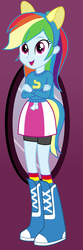 Size: 460x1390 | Tagged: safe, artist:liggliluff, rainbow dash, equestria girls, g4, boots, clothes, crossed arms, dressup game, female, shoes, show accurate, skirt, sneakers, solo, sweater, vector, wondercolts