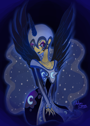 Size: 2070x2898 | Tagged: safe, artist:littlemissvi, nightmare moon, human, g4, female, humanized, nail polish, solo