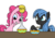 Size: 1024x719 | Tagged: safe, artist:wryte, pinkie pie, oc, pegasus, pony, g4, breakfast, clothes, dusky down, oatmeal, scarf, sugar (food)