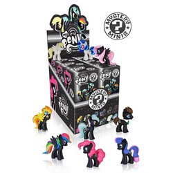 Size: 800x800 | Tagged: safe, bon bon, derpy hooves, dj pon-3, doctor whooves, fluttershy, lyra heartstrings, pinkie pie, rainbow dash, spitfire, sweetie drops, time turner, vinyl scratch, pegasus, pony, g4, official, black repaint, female, funko, mare, toy