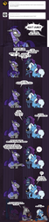 Size: 794x3516 | Tagged: safe, artist:herny, princess luna, trixie, oc, oc:kevin the nightguard, bat pony, pony, luna-afterdark, trixie is magic, g4, ask, bed, coffee, comic, donut, existential crisis, meta, night guard, self deprecation, table, they know, tumblr