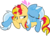 Size: 777x554 | Tagged: safe, artist:deerspit, sunset shimmer, trixie, pony, unicorn, g4, female, heart, lesbian, ship:suntrix, shipping