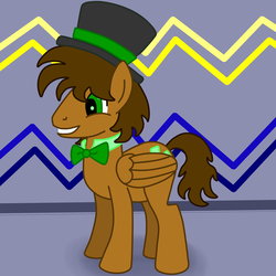 Size: 1280x1280 | Tagged: safe, artist:emerald rush, bowtie, hat, peridot rush, rule 63, solo, top hat