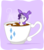 Size: 1212x1390 | Tagged: safe, artist:azurainalis, rarity, pony, g4, :3, bunny costume, bunny ears, clothes, cup, cup of pony, cute, drink, female, hot chocolate, marshmallow, micro, raribetes, rarity is a marshmallow, solo