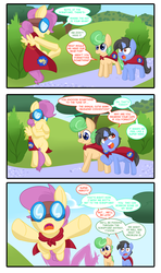 Size: 1408x2376 | Tagged: safe, artist:zanezandell, oc, oc only, oc:krabby, oc:sugarbolt, oc:truffle mint, pony, ask, cmcnext, comic, tumblr, tumblr comic