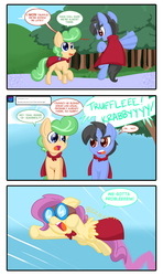 Size: 1408x2376 | Tagged: safe, artist:zanezandell, oc, oc only, oc:krabby, oc:sugarbolt, oc:truffle mint, pony, ask, cmcnext, comic, tumblr, tumblr comic