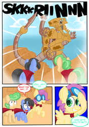 Size: 933x1333 | Tagged: safe, artist:zanezandell, oc, oc only, oc:krabby, oc:sugarbolt, oc:truffle mint, pony, ask, cmcnext, comic, tumblr, tumblr comic