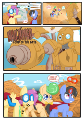 Size: 1408x2016 | Tagged: safe, artist:zanezandell, oc, oc only, oc:krabby, oc:sugarbolt, oc:truffle mint, pony, ask, cmcnext, comic, tumblr, tumblr comic