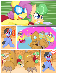 Size: 850x1100 | Tagged: safe, artist:zanezandell, oc, oc only, oc:krabby, oc:sugarbolt, oc:truffle mint, pony, ask, cmcnext, comic, tumblr, tumblr comic