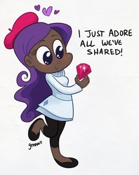 Size: 600x759 | Tagged: safe, artist:geneva hodgson, rarity, human, g4, dark skin, female, humanized, solo