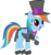 Size: 2200x2335 | Tagged: dead source, safe, artist:klaifferon, rainbow dash, g4, clothes, cute, dashabetes, female, hat, rainbow dash always dresses in style, shirt, shoes, simple background, solo, spats, tailcoat, top hat, transparent background, tuxedo, vector