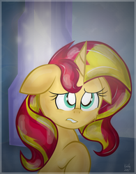 Size: 850x1092 | Tagged: safe, artist:kristysk, sunset shimmer, pony, unicorn, g4, female, solo