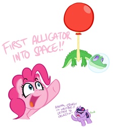 Size: 930x1044 | Tagged: safe, artist:shoutingisfun, gummy, pinkie pie, twilight sparkle, pony, g4, balloon, fart, fart noise, i must go