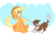 Size: 1038x635 | Tagged: safe, artist:shoutingisfun, applejack, winona, g4, mouth hold, rope, tug of war