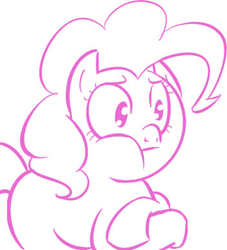 Size: 352x388 | Tagged: safe, artist:shoutingisfun, pinkie pie, g4, female, monochrome, solo