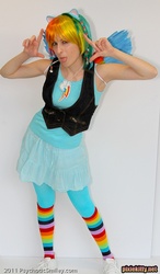 Size: 495x850 | Tagged: safe, artist:pixie kitty, rainbow dash, human, g4, cosplay, irl, irl human, palindrome get, photo, solo