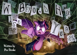 Size: 3508x2480 | Tagged: safe, artist:jowyb, twilight sparkle, alicorn, pony, g4, cover art, fanfic, female, mare, solo, title card, twilight sparkle (alicorn)
