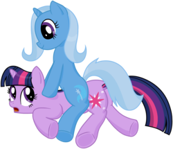 Size: 2840x2440 | Tagged: safe, artist:transparentpony, trixie, twilight sparkle, pony, unicorn, g4, female, lesbian, massage, ship:twixie, shipping, unicorn twilight