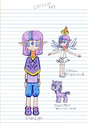 Size: 752x1062 | Tagged: safe, artist:pokeneo1234, twilight sparkle, elf, unicorn, concept art, jussonic, ponified, request, starlight (jussonic), unicorn twilight