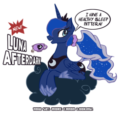 Size: 794x762 | Tagged: safe, artist:herny, princess luna, luna-afterdark, g4, cloud, cup, female, ponytail, simple background, solo, speech bubble, tea, teacup, transparent background