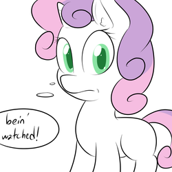 Size: 800x800 | Tagged: safe, artist:lamia, sweetie belle, g4, female, fourth wall, solo, thought bubble