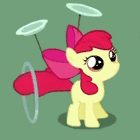 Size: 140x140 | Tagged: safe, screencap, apple bloom, g4, the cutie pox, animated, cropped, female, loop-de-hoop, plate, plate spinning, solo