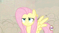 Size: 500x281 | Tagged: safe, screencap, doomie, fluttershy, pinkie pie, changeling, a canterlot wedding, g4, season 2, andrea libman, animated, character to character, disguise, disguised changeling, eyeroll, fake fluttershy, fake pinkie, hub logo, shapeshifting, transformation, voice actor joke