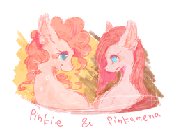 Size: 1600x1200 | Tagged: safe, artist:pipi, pinkie pie, g4, duality, pinkamena diane pie, pixiv