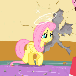 Size: 540x540 | Tagged: safe, screencap, fluttershy, g4, party of one, season 1, animated, circling stars, dazed, dizzy, female, solo