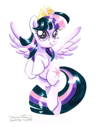 Size: 595x777 | Tagged: safe, artist:brenda hickey, twilight sparkle, alicorn, pony, g4, female, mare, simple background, solo, twilight sparkle (alicorn), white background