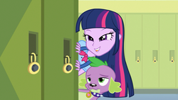 Size: 1366x768 | Tagged: safe, screencap, spike, dog, equestria girls, g4, my little pony equestria girls, faic, smiling, smirk, spike the dog, varying degrees of want