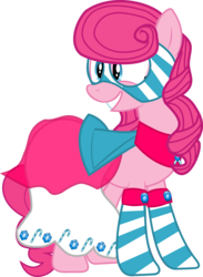Size: 5310x7239 | Tagged: safe, artist:asdflove, pinkie pie, g4, absurd resolution, alternate hairstyle, clothes, dress, female, masquerade mask, simple background, solo, transparent background, vector