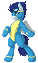 Size: 4110x6811 | Tagged: safe, artist:skipsy, artist:tyto-ovo, soarin', pegasus, pony, g4, absurd resolution, bedroom eyes, handsome, lidded eyes, male, seductive, seductive look, seductive pose, sexy, simple background, solo, stupid sexy soarin', transparent background, vector, wonderbolts uniform