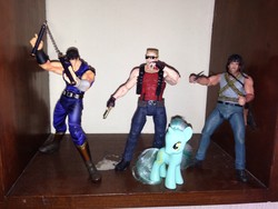 Size: 3264x2448 | Tagged: safe, lyra heartstrings, g4, brushable, duke nukem, irl, kenshiro, photo, rambo, toy